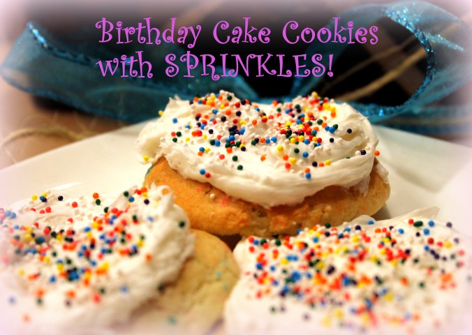 birthday cake cookies with sprinkles