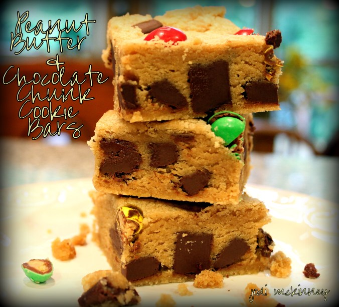 Peanut butter chocolate chunk cookie bars