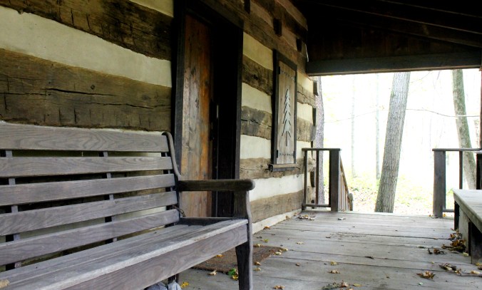 McConnell's Mills Covered Bridge Slippery Rock Creek PA State Park Log Cabin