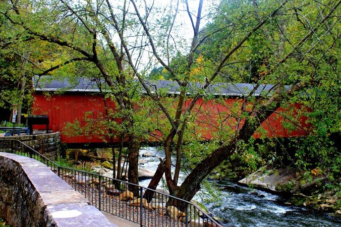 McConnell's Mills Covered Bridge Slippery Rock Creek PA State Park Jodi McKinney