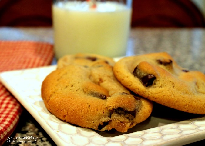 Sea Salt Caramel Royal Chocolate Chip Cookies Plated