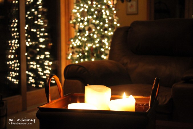 Weekly Photo Challenge:  Warmth - Candle Glow & Christmas Lights