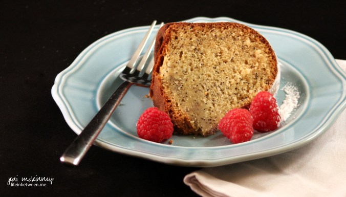 poppy seed cake slice