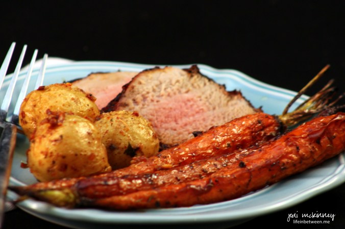 roasted carrots plated