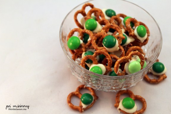 white chocolate pretzel M&M st patricks day