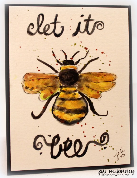 let it bee bumble bee watercolor