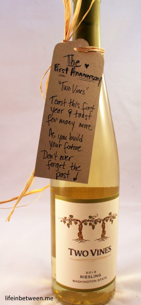 wine bridal shower gift first anniversary bottle