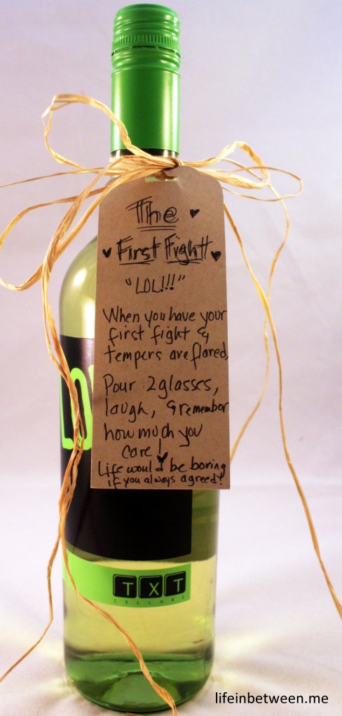 wine bridal shower gift first fight bottle