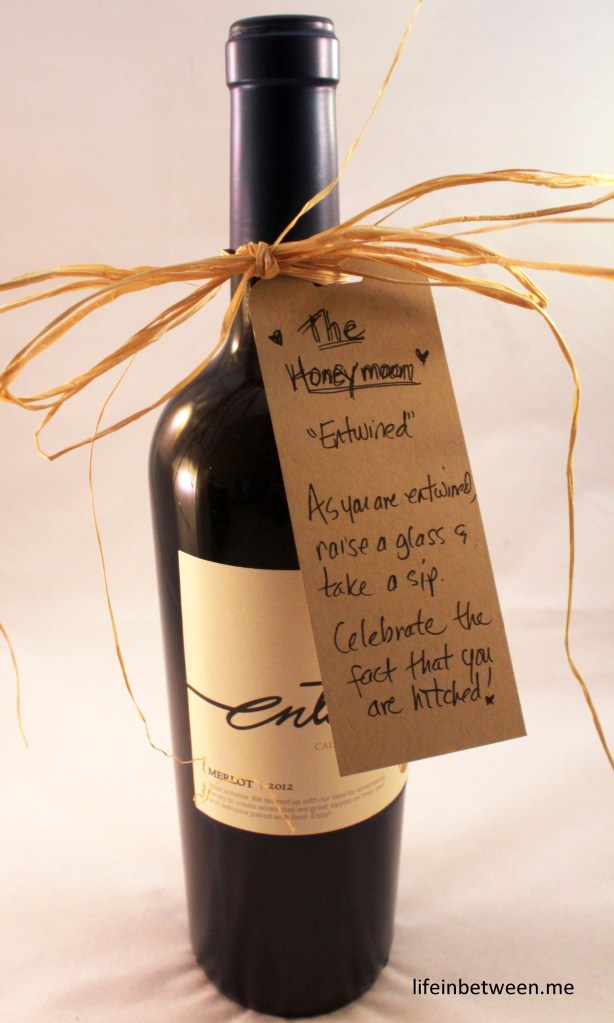 wine bridal shower gift honeymoon bottle