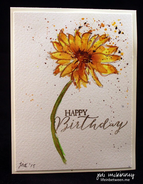 Liz Birthday Card Yellow Sunflower 2015
