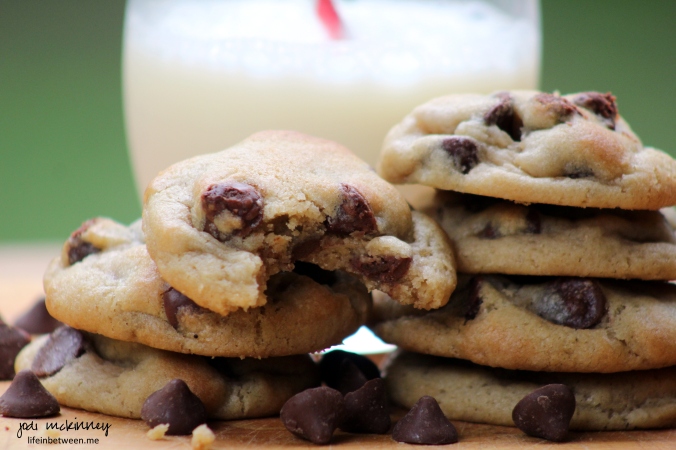Milk Chocolate Caramel Filled Chip Cookies and Milk 2
