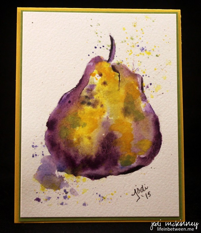 pear purple watercolor