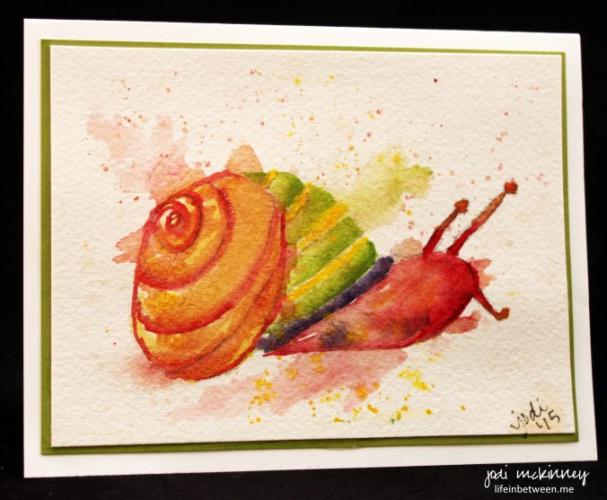 snail mail watercolor card