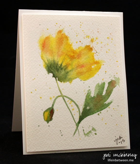 yellow flower watercolor card