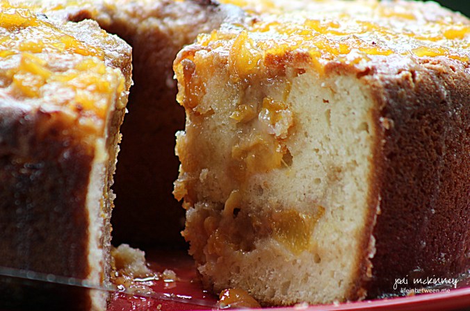 peach coffee cake with brown butter glaze 2