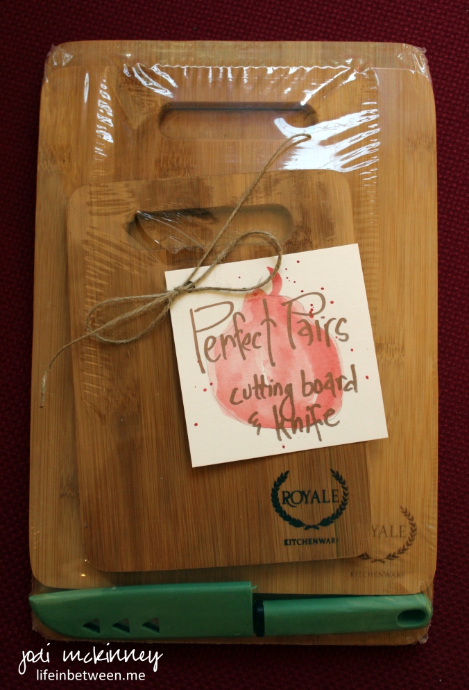 perfect pair wedding shower gift cutting board and knife