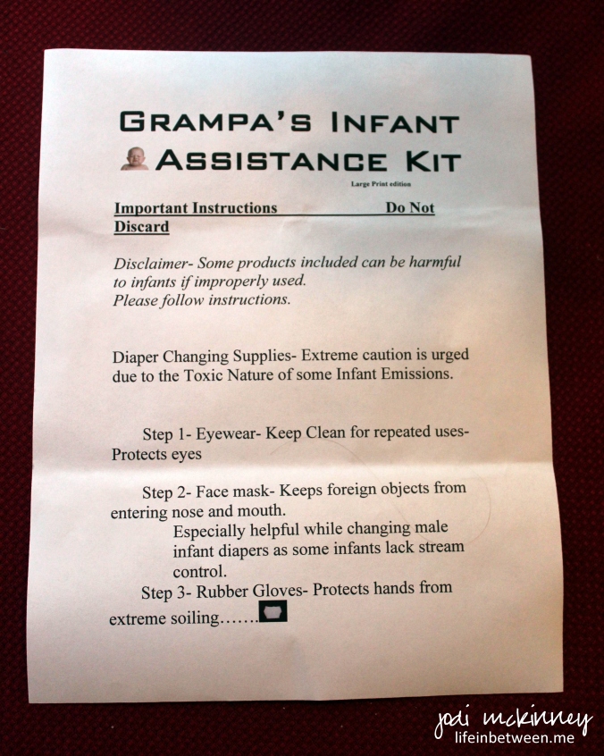 Grandpas Infant Assistance Kit for Changing Diapers