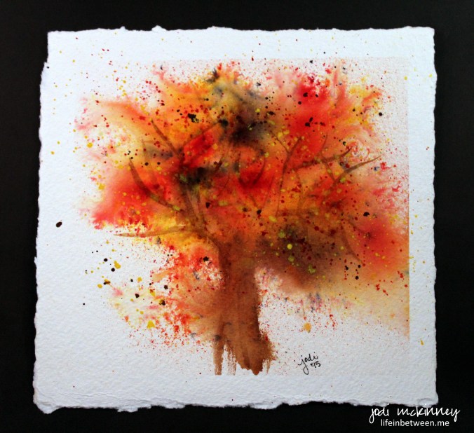 Autumn tree loose watercolor