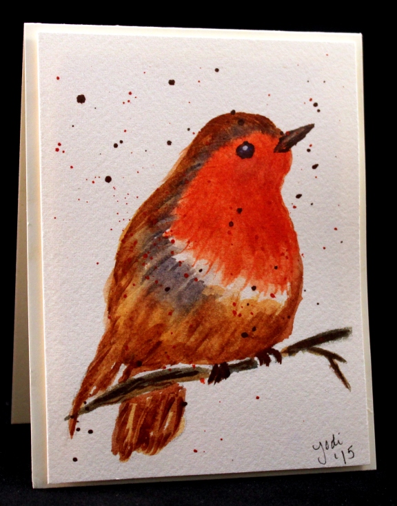 robin watercolor card