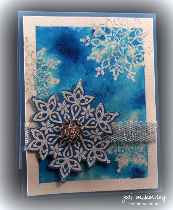 Turquoise Brusho Festive Flurry Sparkle Snowflake Card 2