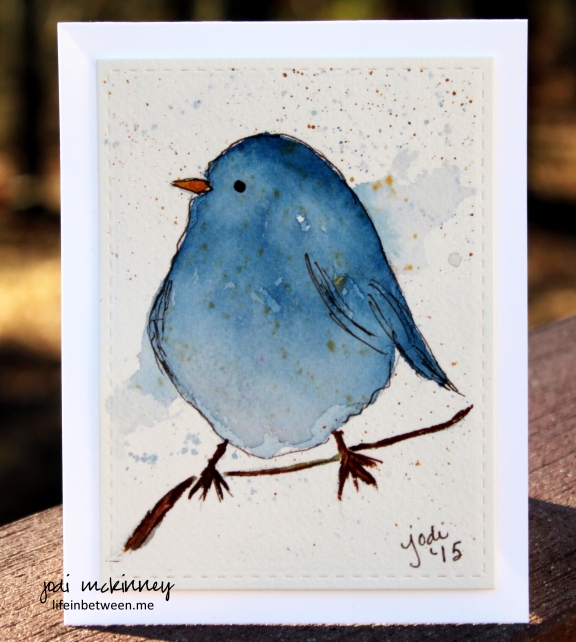 Winsor and Newton Prussian Blue Bird of Happiness Watercolor Card
