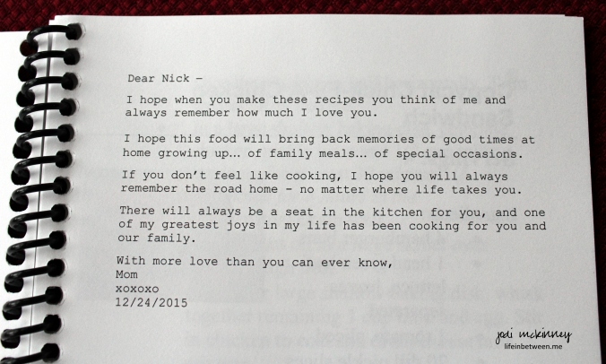 Nicks cookbook from mom introduction page