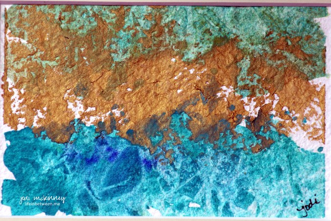 abstract cobalt teal and inka gold lifeinbetween