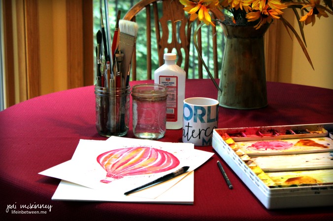 painting watercolor hot air balloon with rekab 320s