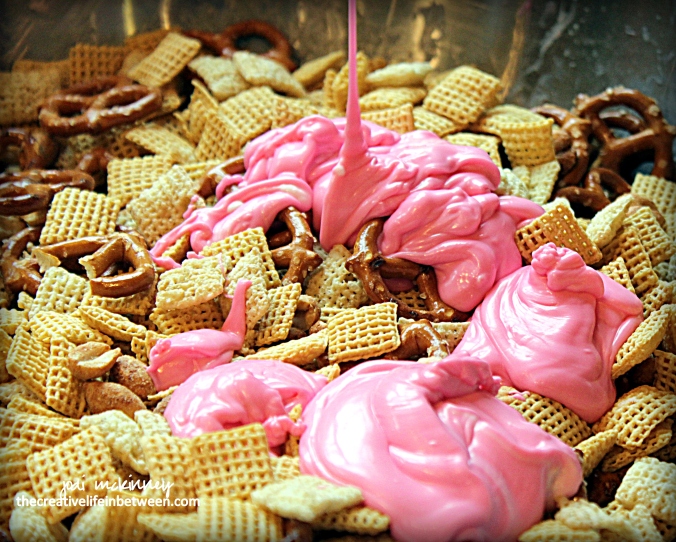 go-pink-chex-party-mix-making