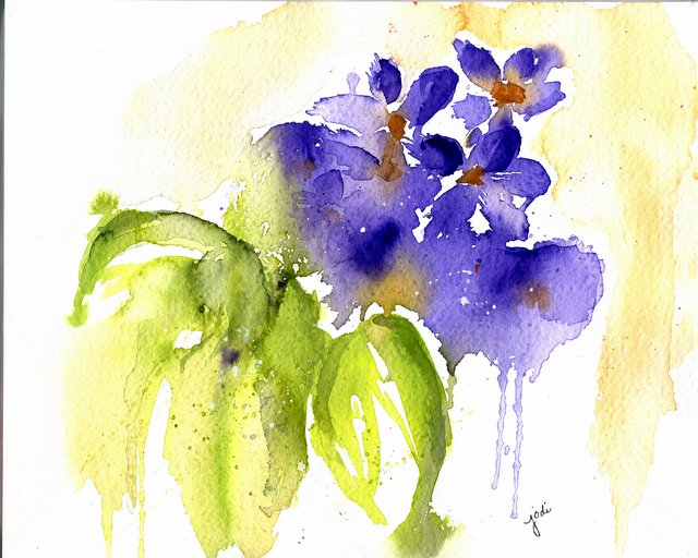 Loose Purple Floral 8x10 Watercolor