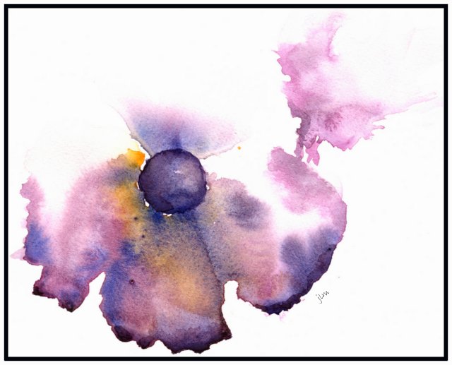 purple anemone illusion watercolor on 9x12 140lb arches