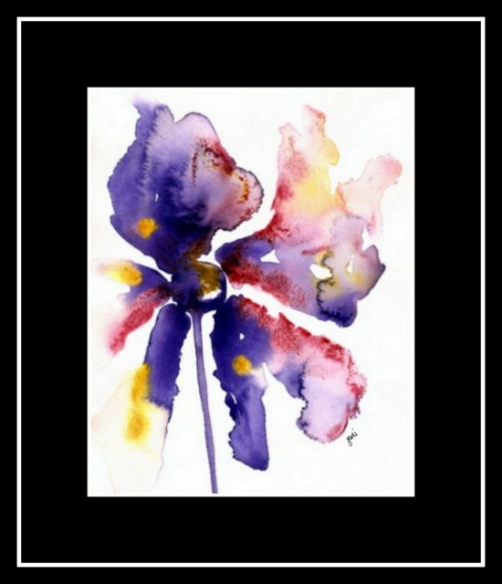 violet-crimson-gold-abstract-flower-watercolor