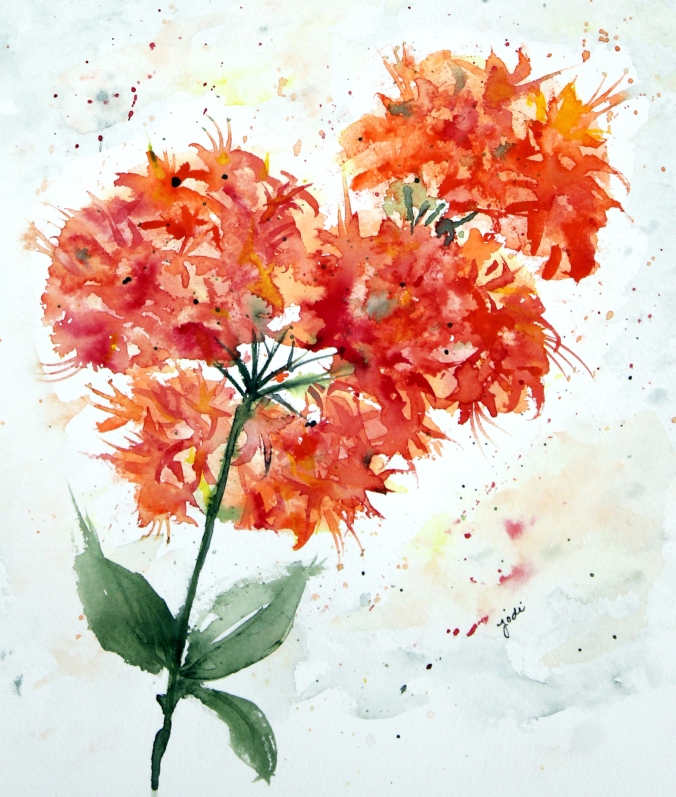 Orange Azalea Watercolor 8x10 140lb Saunders