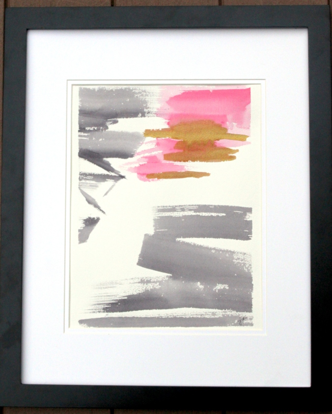 "Broken" - Abstract Watercolor 11x14 Matted and Framed